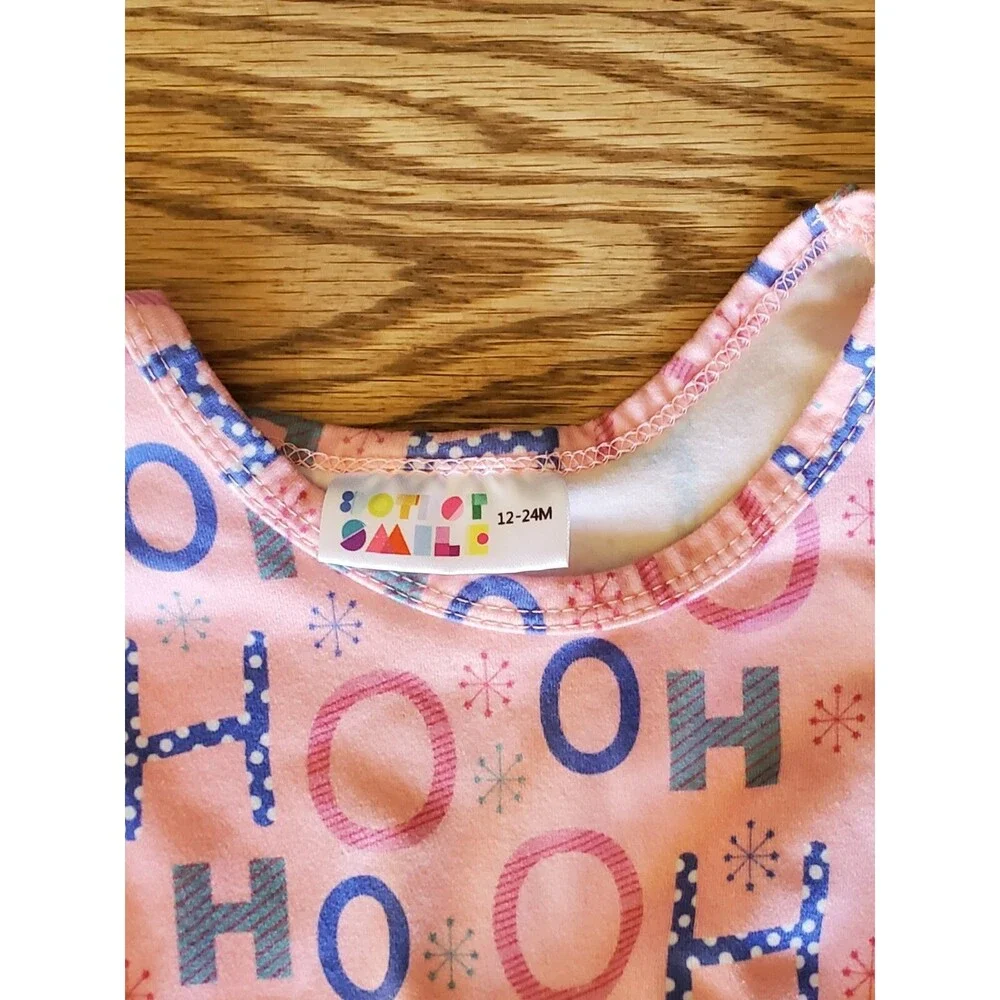 Dot Dot Smile Ho Ho Ho Short Sleeve Dress EUC12-24M
